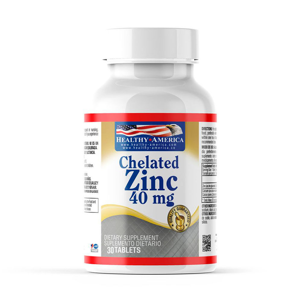 Chelated Zinc 40mg 30 Tabletas
