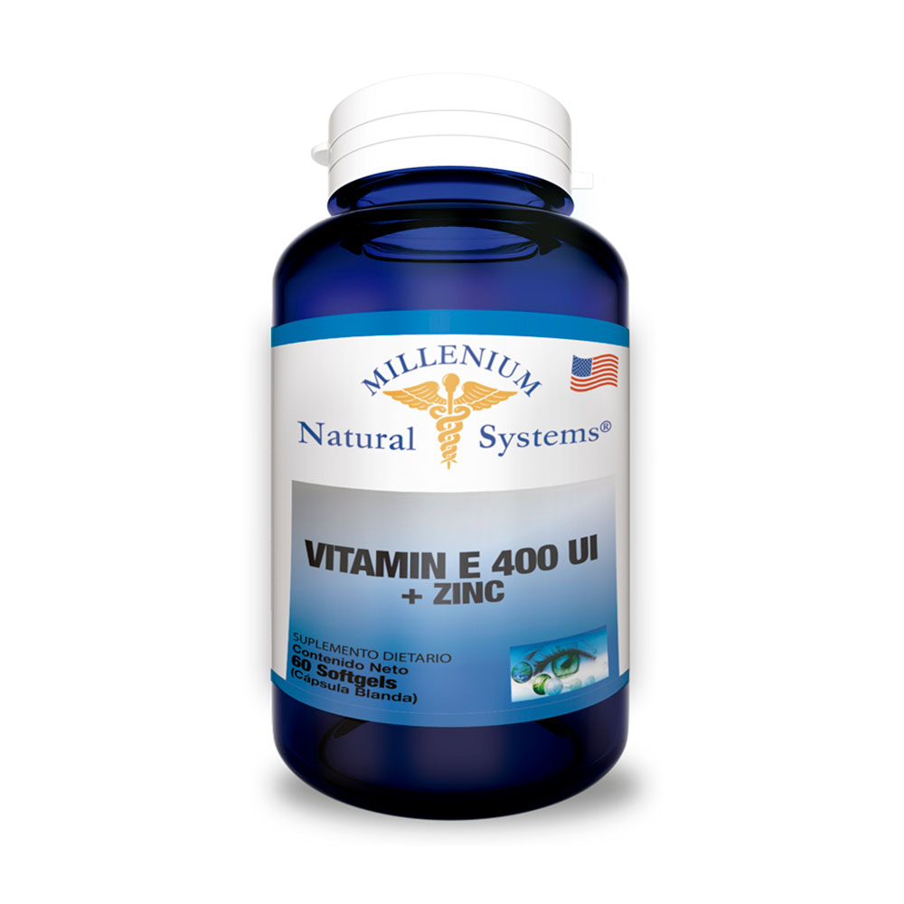 Vitamina E 400IU + Zinc 60 Softgels Natural Systems
